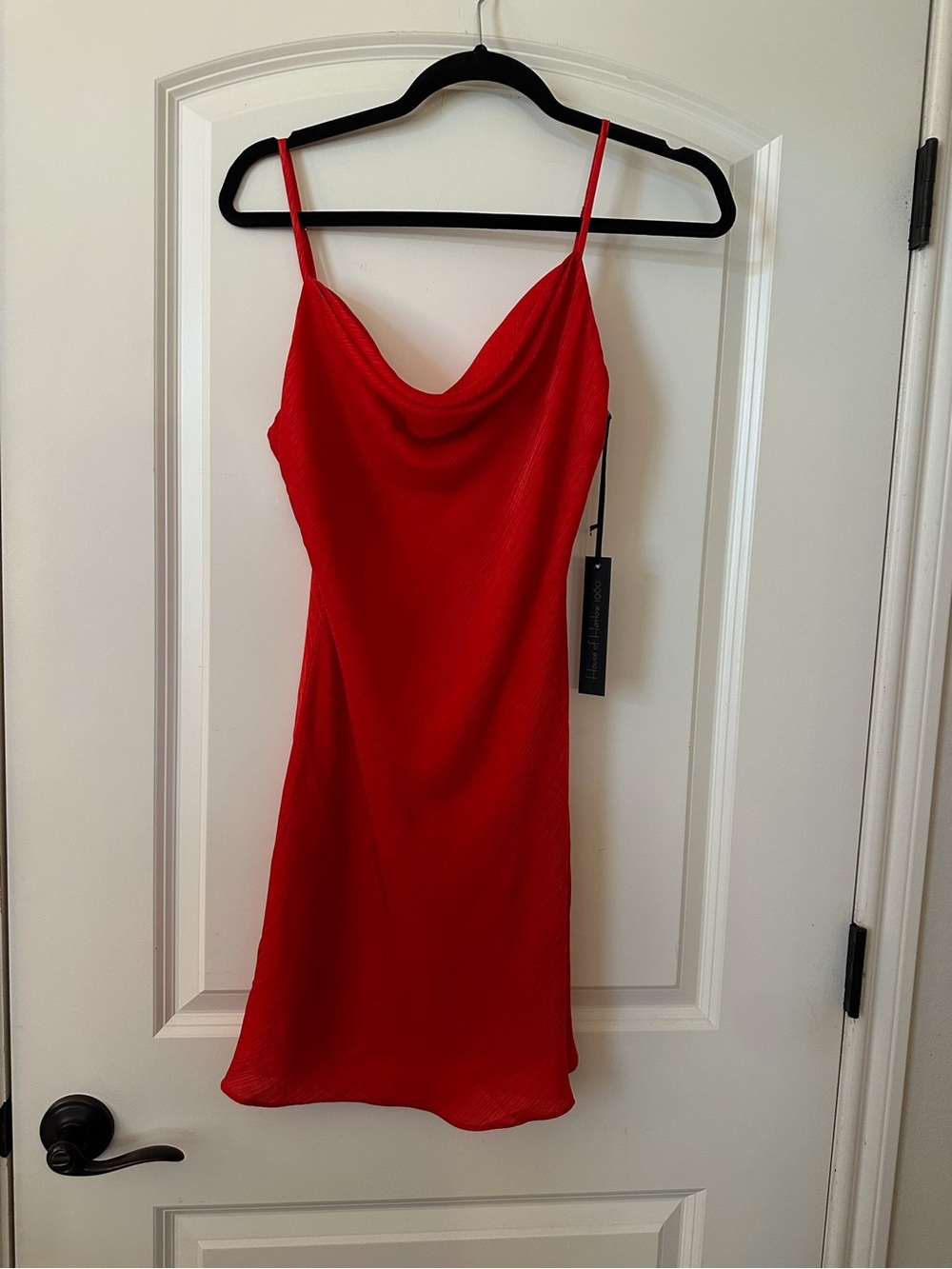 House of Harlow 1960 Red Cowl Neck Mini Slip Dress